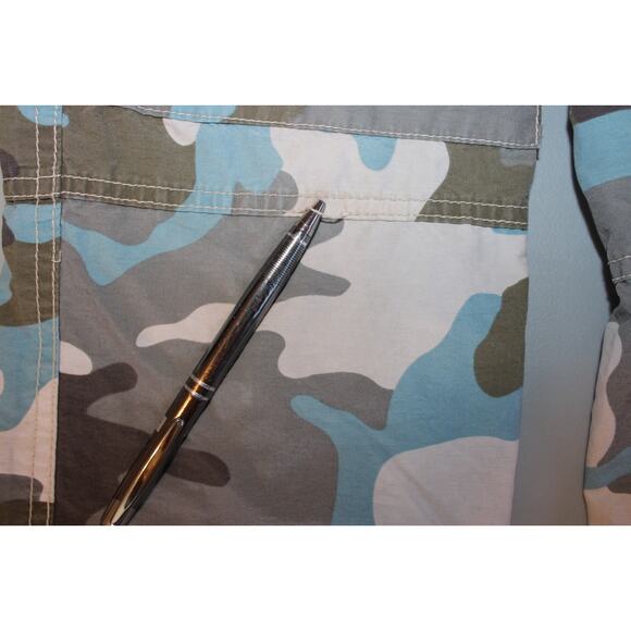 Mini Boden Boys 5-6 Years Camo Cargo Pants Blur, Gray, and Green - Picture 13 of 14